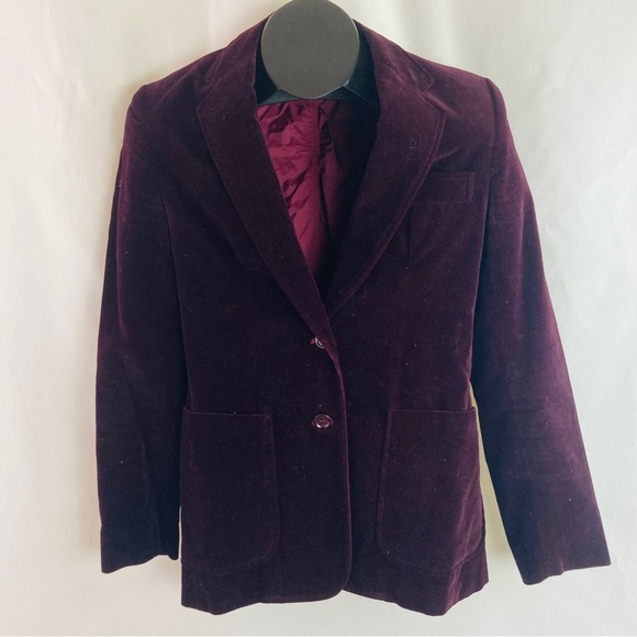 Vintage Jackets & Blazers - VINTAGE Velour Velvet Blazer, 2-Button